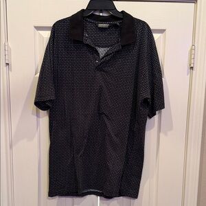 Classic Black Patterned Polo Shirt